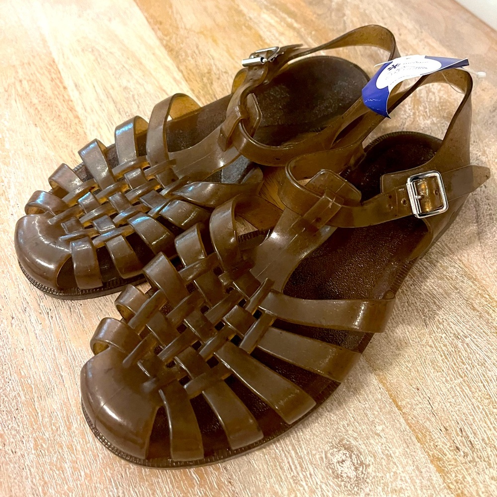 Clare V. Meduse Sun Jelly Sandals in Chanvre size 39